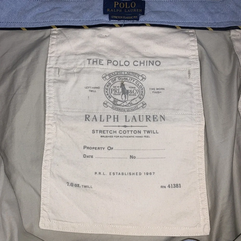 Polo Ralph Lauren Shorts Men's 50 Beige Chinos Stretch Classic Fit 9